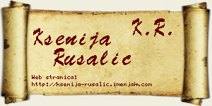 Ksenija Rusalić vizit kartica